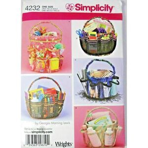 Simplicity Pattern 4232 Bucket Cover School Toys Baby Gardening Crafts Uncut